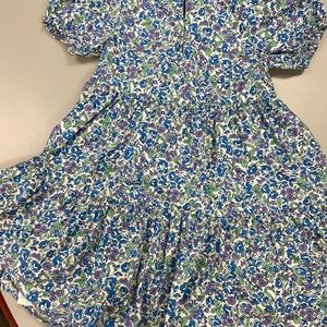 Girls J.Crew tiered puff sleeved dress small